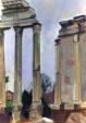 Abb. Alex Winiger, Tempio dei Castori e tempio di Vesta, 2003, Bleistift und Gouache auf Karton, 28x19 cm