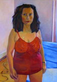 Abb. Alex Winiger, M. in Rot, 2002, Öl auf Baumwolle, 72x50 cm