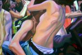 Abb. Alex Winiger, Party I, 2010, 70x105 cm, Öl auf Baumwolle