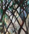 Abb. Alex Winiger, La forêt I (Der Wald / Dickicht), 2015, 100/85 cm, Öl auf Baumwolle