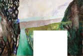 Abb. Alex Winiger, Le Doubs (Landschaft, einzufügen in möblierten Raum), 2015, 222x324 cm, Öl auf Leinwand