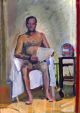 Abb. Alex Winiger, Selbst Akt, 2002, Gouache auf Karton, 31x22 cm